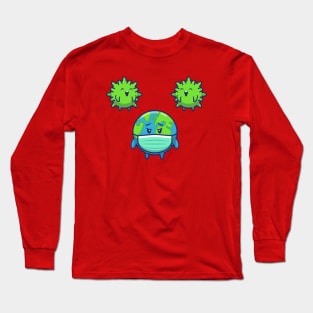 World Scare Corona Virus Cartoon (2) Long Sleeve T-Shirt